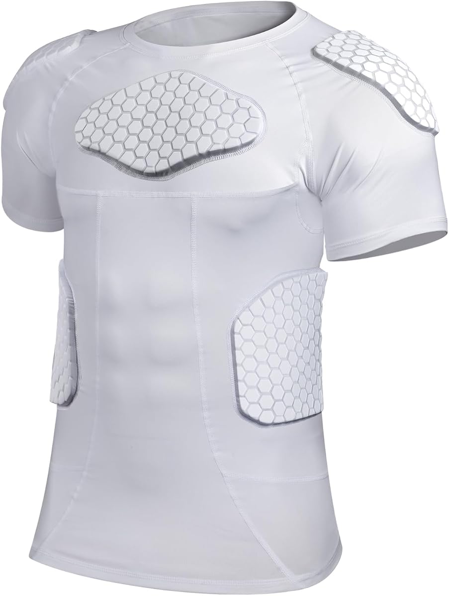 Men Padded Proctective Shirt Pads Chest Rib Protector Padded Football Shirt Protective Gear