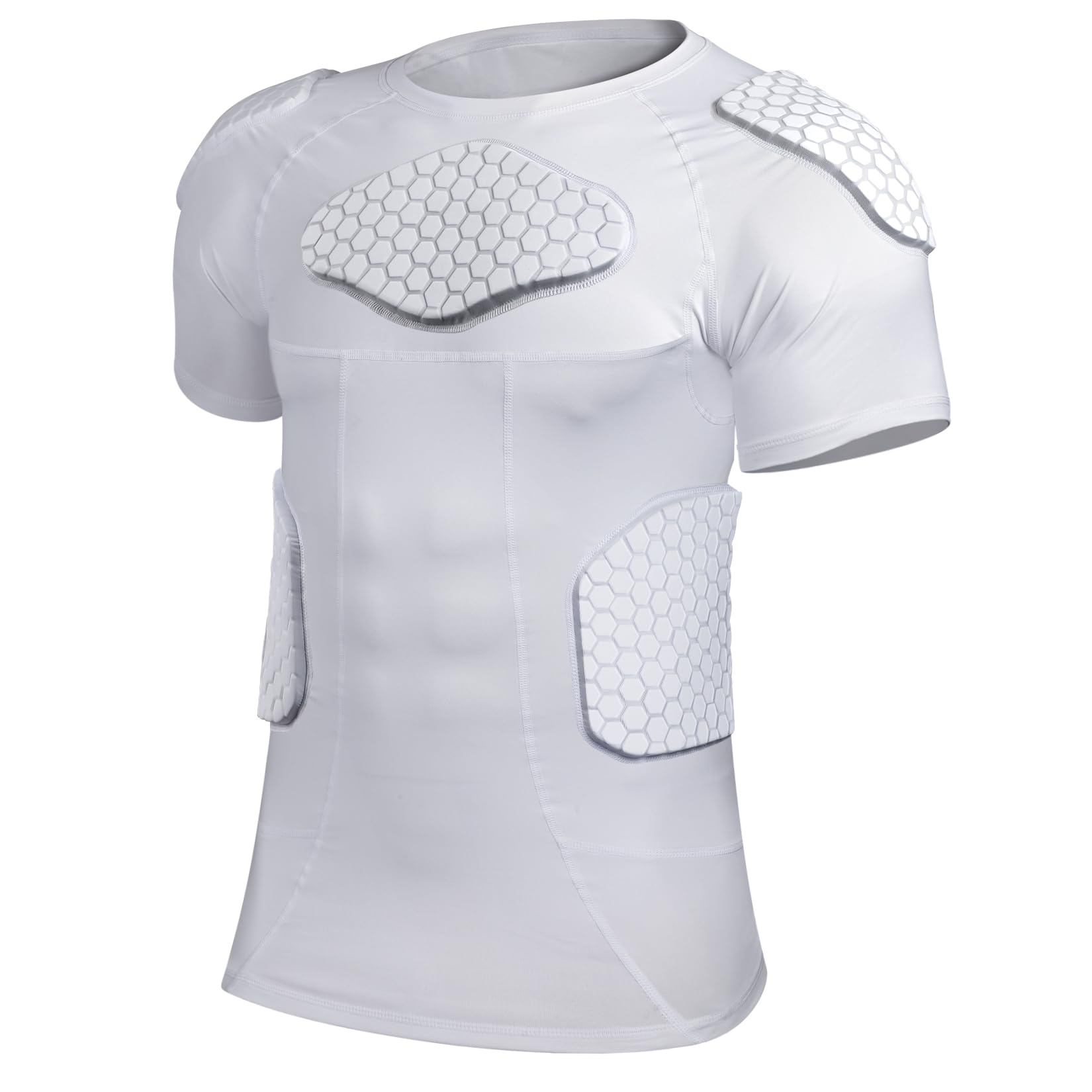 Eicolorte Men Padded Proctective Shirt Pads Chest Rib Protector Padded Football Shirt Protective Gear