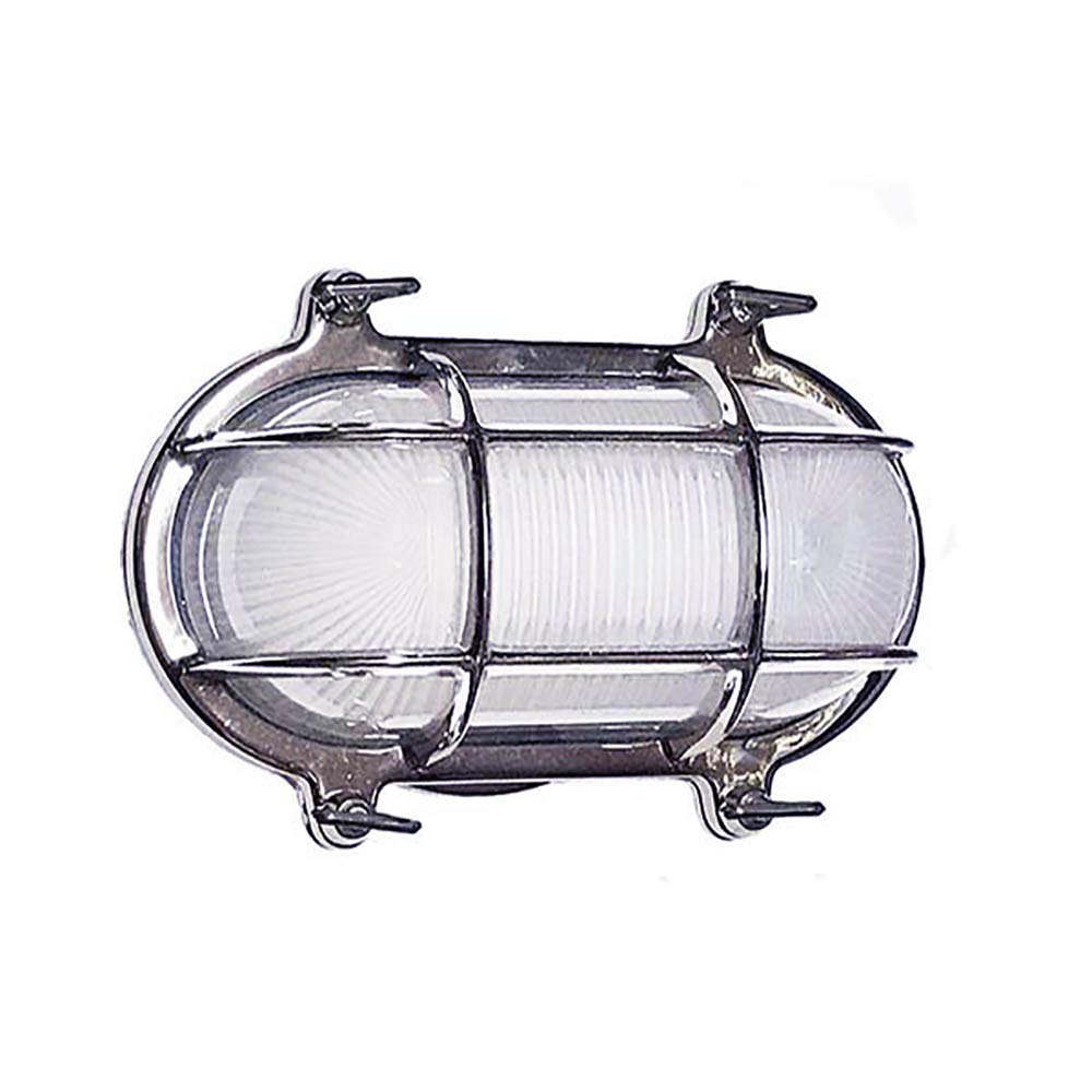 ShiplightsSolid Brass Small Oval Cage/Tortuga Light (Exterior Use/Chrome)
