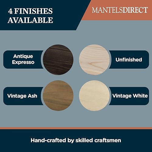 Miniatura 10 de MANTELSDIRECT Estante flotante de madera para chimenea de 72 pulgadas sin terminar, Bellamy de Mantels Direct, estante de pared rústico de madera