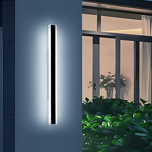 Vista 32 de Apliques de pared para exteriores de 47 pulgadas, regulables de 3000 K-6000 K, luces de pared larga para exteriores, IP65 impermeable, moderna