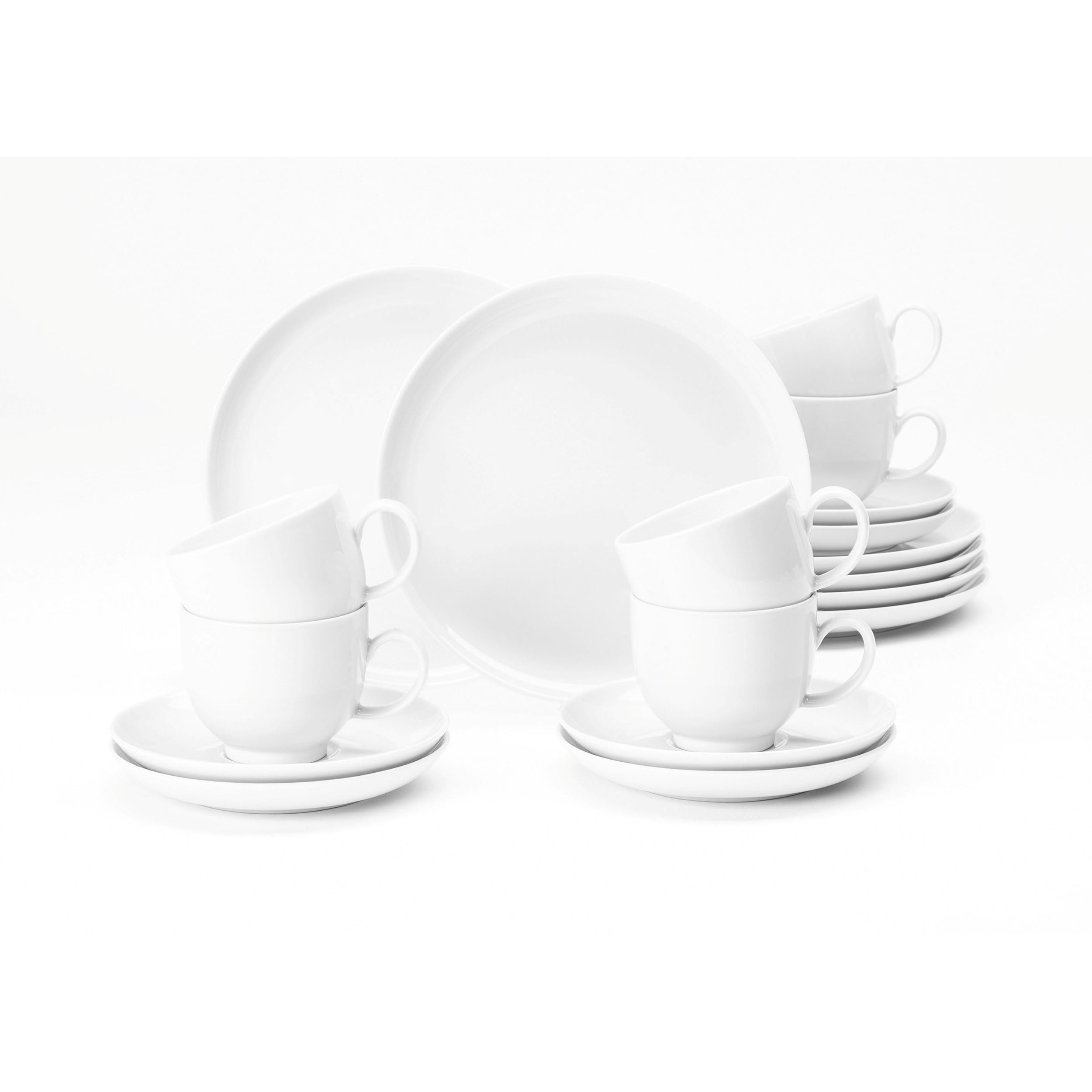 18-teiliges Kaffeeservice rund für 6 Pers. LIDO WEISS UNI Seltmann