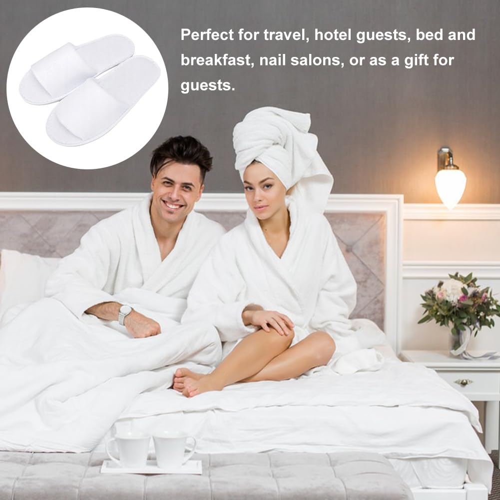 KARELLS Pantofole Antiscivolo Premium - 5 Paia Usa e Getta in Spugna, Ciabatte Ospiti in Lino di Cotone, Comode e Traspiranti Slippers