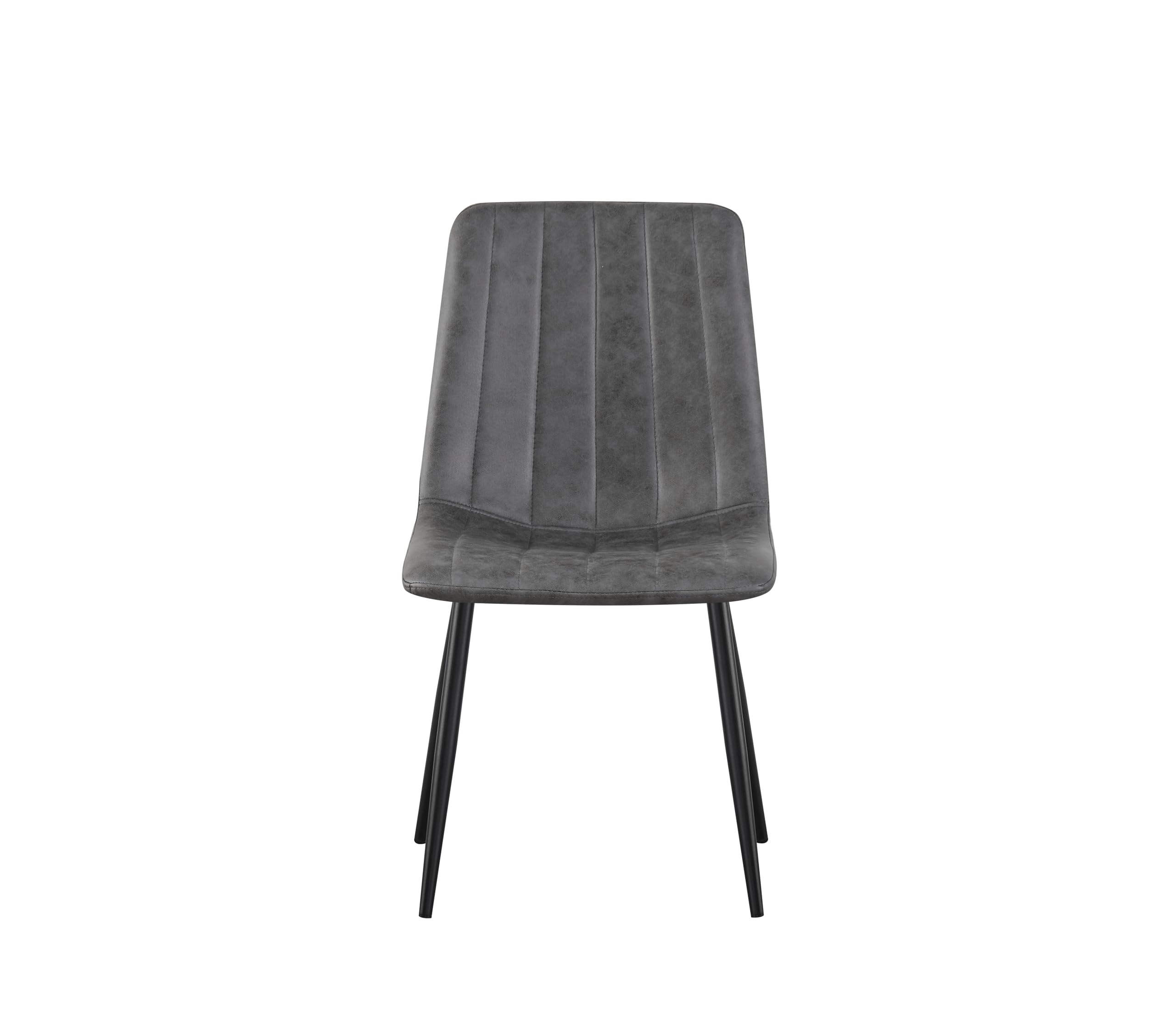 MOF Dining Chair, Faux Suede Dining Chairs with Padded Seat and Backrest, Sturdy Metal Legs - Upholstery Dining Room Chair for Kitchen, Lliving Rroom or Home Office (Grey Stripex1)