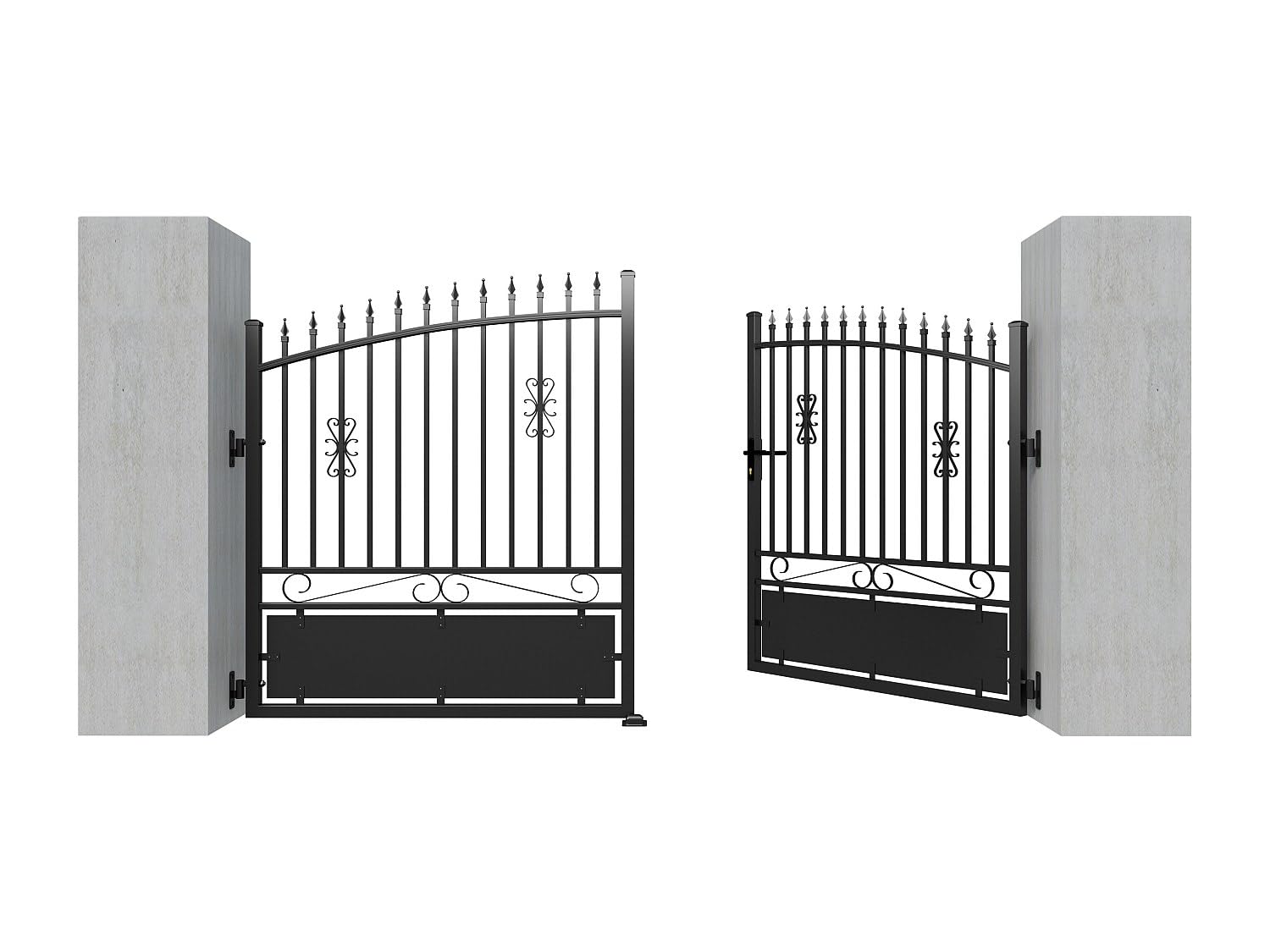 Venta-unica - PortÛn negro de aluminio NERBIS - Ancho 300 x Alt. 160/180 cm