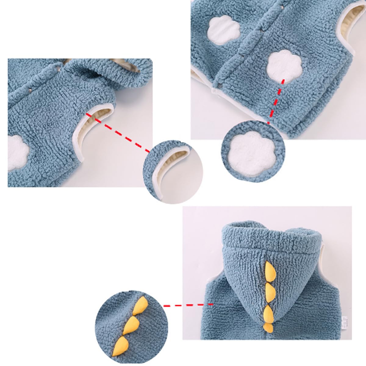 Bébé Gilet Manteau à Capuche 6/9/12/24 mois, Garçons Filles Hiver Veste sans Manche Peluche Gilet Chaud Enfant Waistcoat Vêtement Cadeau 2 3 4 5 Ans