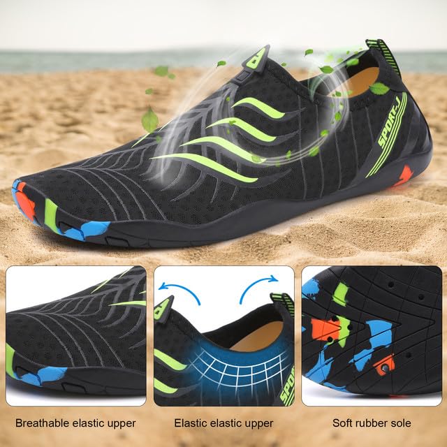Padgene Men Women Barefoot Water Shoes Quick Dry Unisex Aqua Shoes3