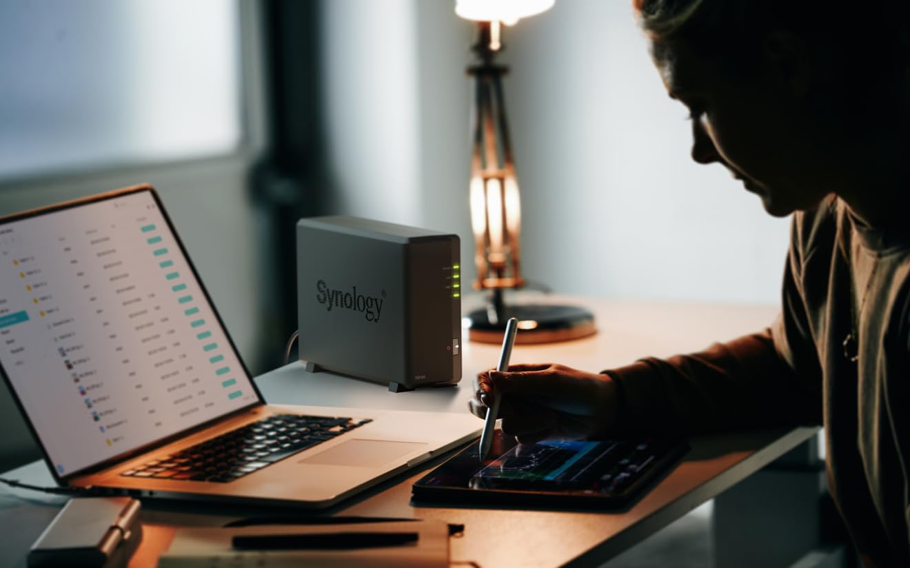 Synology DS124 - Stazione disco NAS a 1 bay, Realtek RTD1619B, 4 core, 1,7 GHz, 1 GB di RAM DDR4, 1 porta LAN RJ-45, 1 GbE, confezione da 10 TB con 1 disco rigido da 10 TB