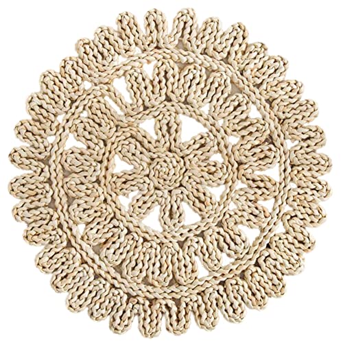 Rattan-Untersetzer,Platzset aus Seegras 30cm Rund Geflochten Tischsets...