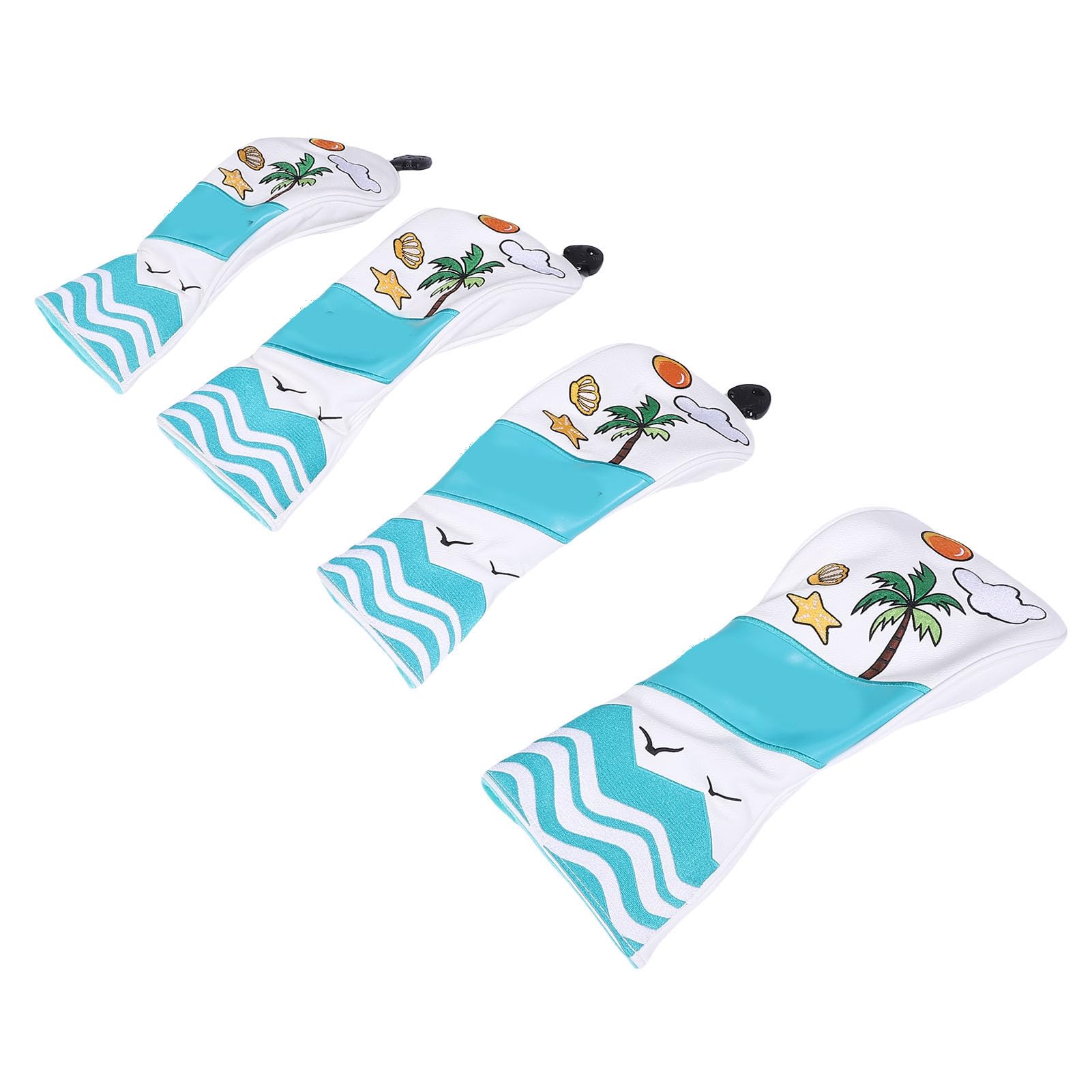 Naroote Putter-Abdeckung, 4-teiliges Golfschlägerkopf-Abdeckungs-Set mit Plüschfutter und PU-Leder, Golf-Abdeckung, Schmutzabweisend, Sonnenfest, Ideal für Golf-Putter-Hölzer-Hybride