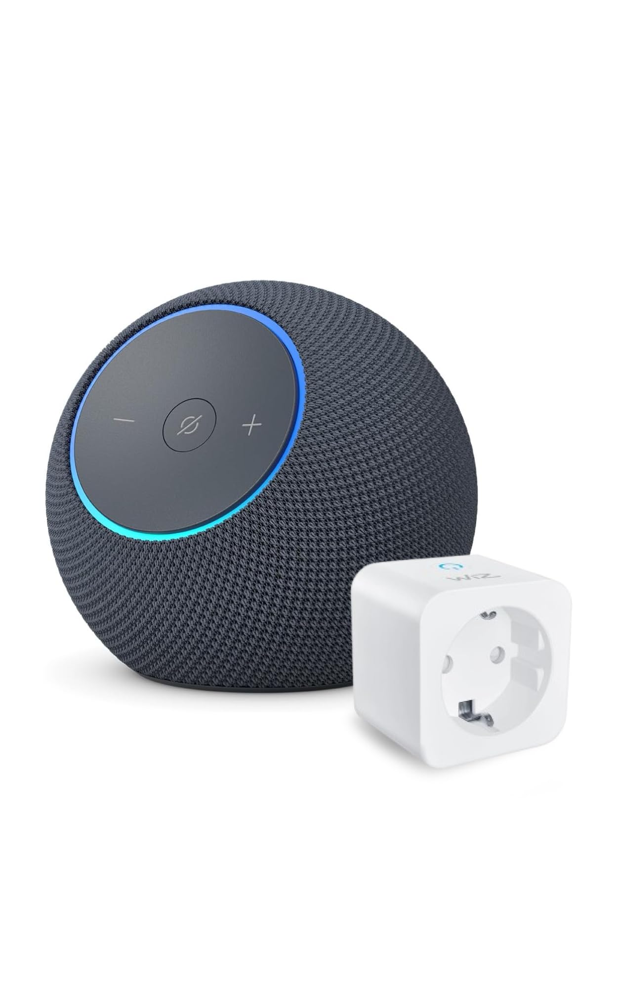 Amazon Echo Dot Max (ultimo modello) | Grafite + WiZ Presa intelligente, compatibile con Alexa - Kit di base per Casa Intelligente