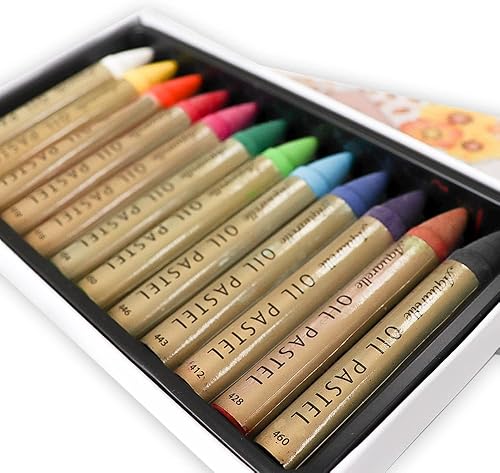 Miniatura 3 de HA SHI Pasteles de aceite soluble en agua para artistas, 12 colores, crayones de acuarela, suministros de arte de alta calidad para niños, adultos,