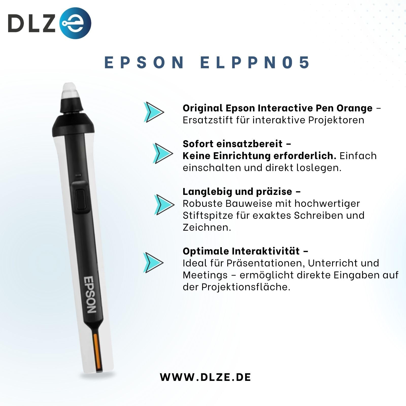 EPSON ELPPN05A – 1684792 Original Interactive Pen (Orange) für Epson Projektoren – Ersatzmodell, sofort einsatzbereit, kein Setup nötig