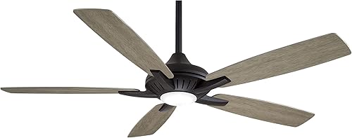 MINKA-AIRE F1000-CL Dyno Ventilador de techo interior de 52 pulgadas con LED integrado de 16 W regulable en acabado carbón