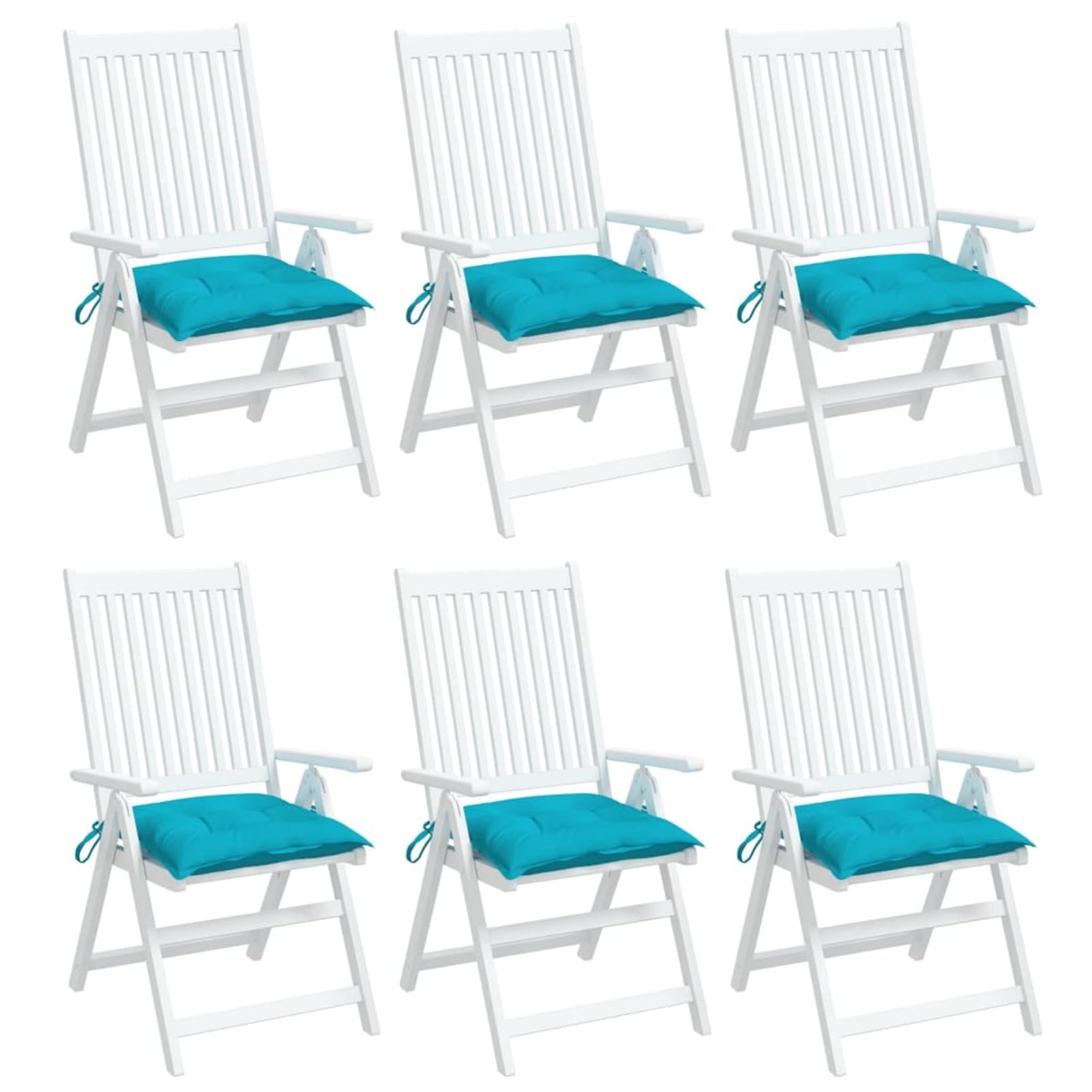 ZEYUAN Cojines de Silla 6 uds Tela Oxford Turquesa 50x50x7 cm, Cojines para Butacas De Jardin, Cojines Sillas Cocina, Cojines para Sillas De Terraza, Cojin Silla Exterior
