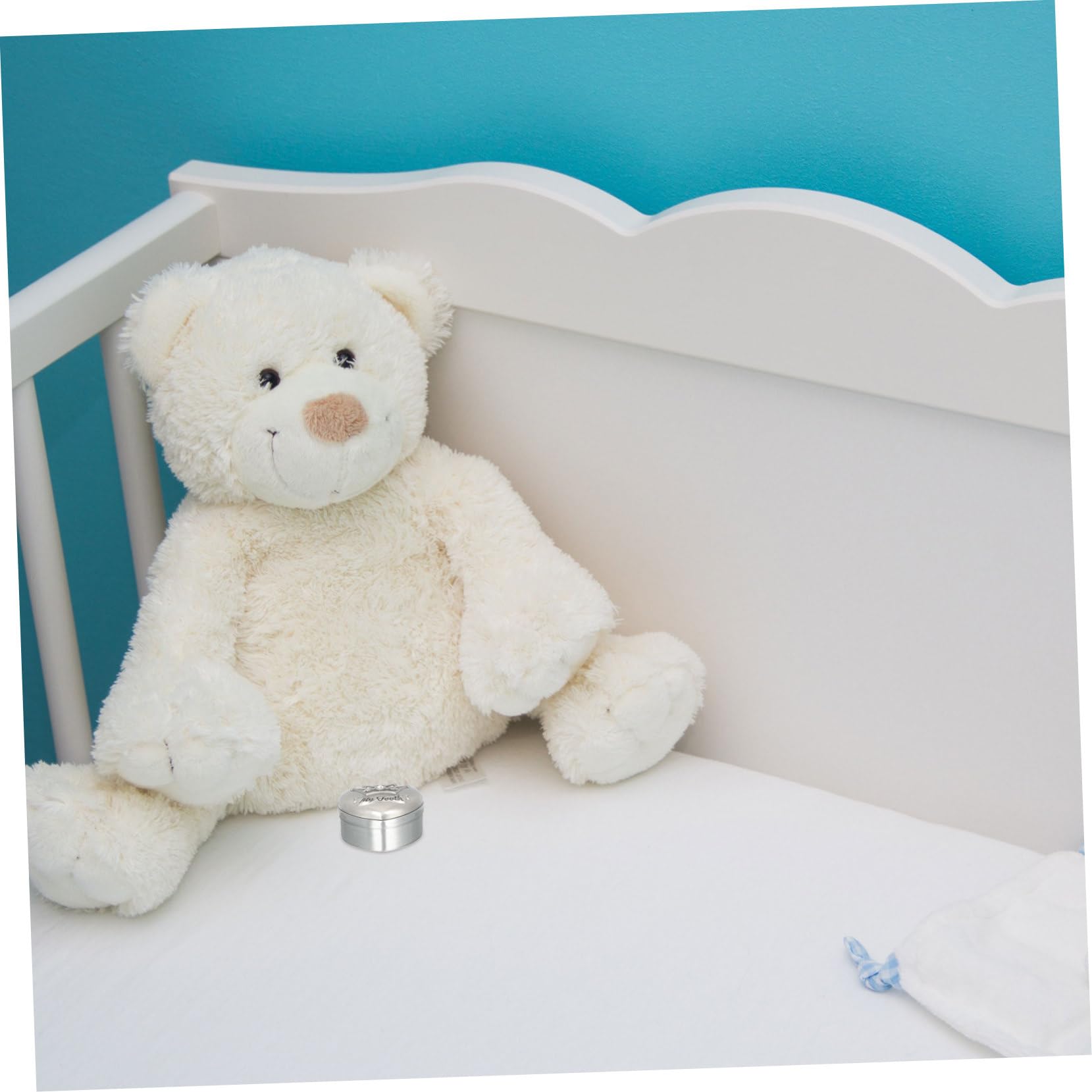 Gogogmee 2Pcs Alloy Tooth Keepsake Box Adorable Tooth Holder for Boys Storage for First Curl and Teeth Durable Container for Cherished Memories