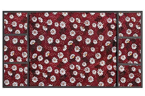 Image of Stylista Refridgerator top Cover Suitable for Samsung RR20C1723S8 /HL, 183 Liter Fridge, Dimension (WXD) 65x111 CM, Floral Pattern Red White