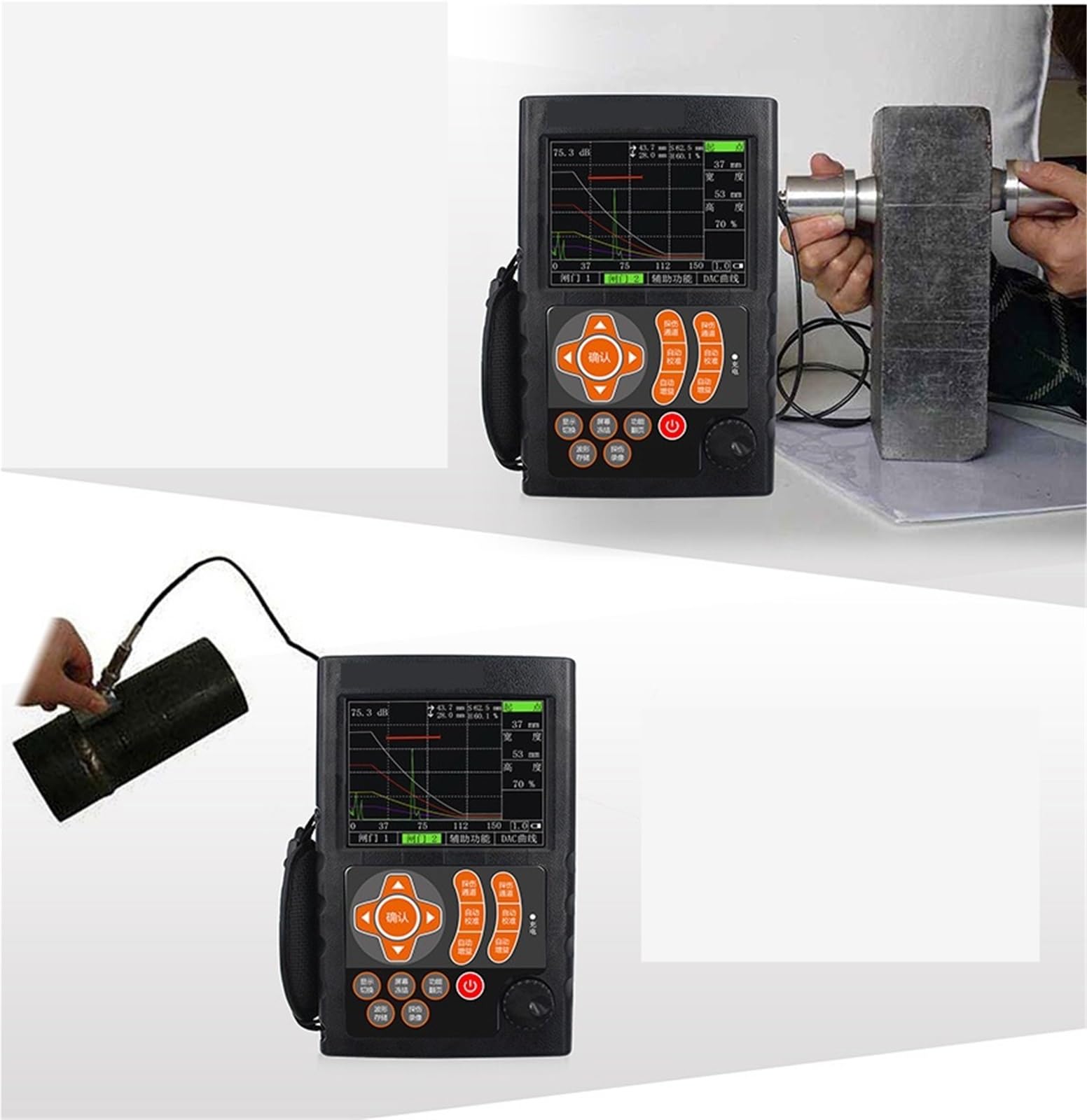 Détecteur de défauts numérique, Détecteur de défauts à ultrasons numérique avec sonde for l'inspection des soudures et des métaux pour l'inspection des soudures