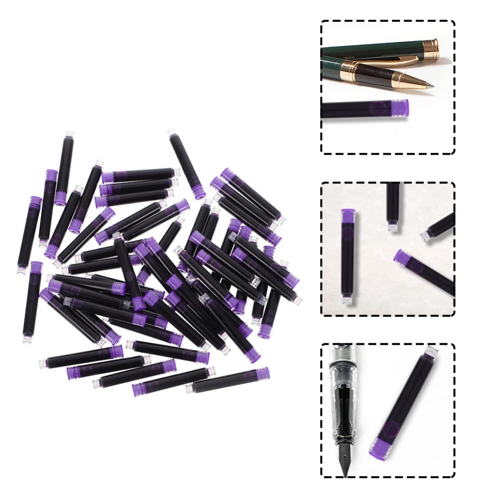 Cartucce Pen Ink 150pezzi Plastico Porpora per Scuola | Cancellabili, Leggere e Compatte, Festa Scuola Decor, Ricariche di Inchiostro per Scuola