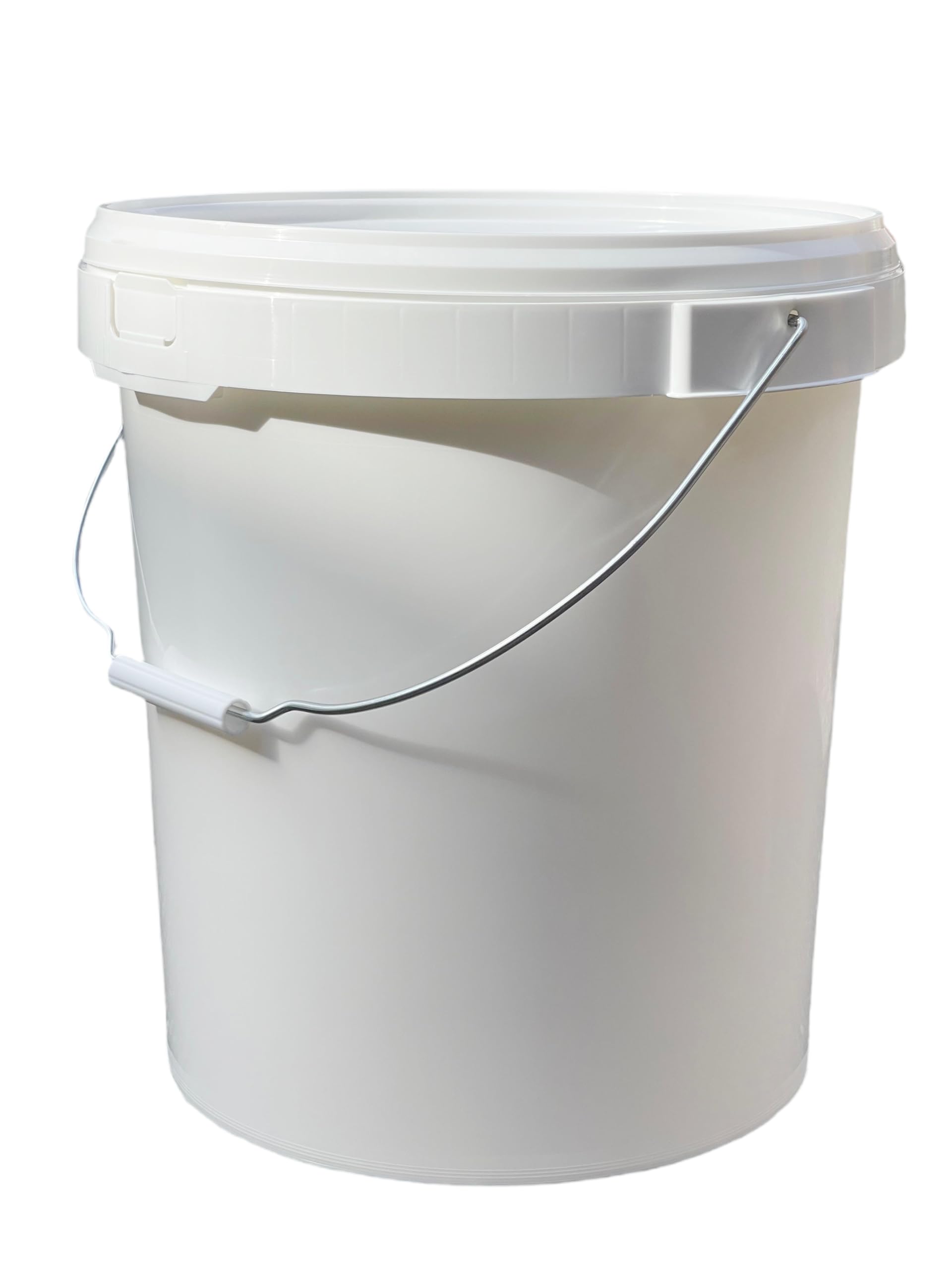 10L Plastic Bucket Pail + Handle & Lid - Heavy Duty ¦ Food Grade BPA Free ¦ Multi-use Fermentation Feed Dry Food Liquid Chemicals Hydroponics Storage Container WHITE