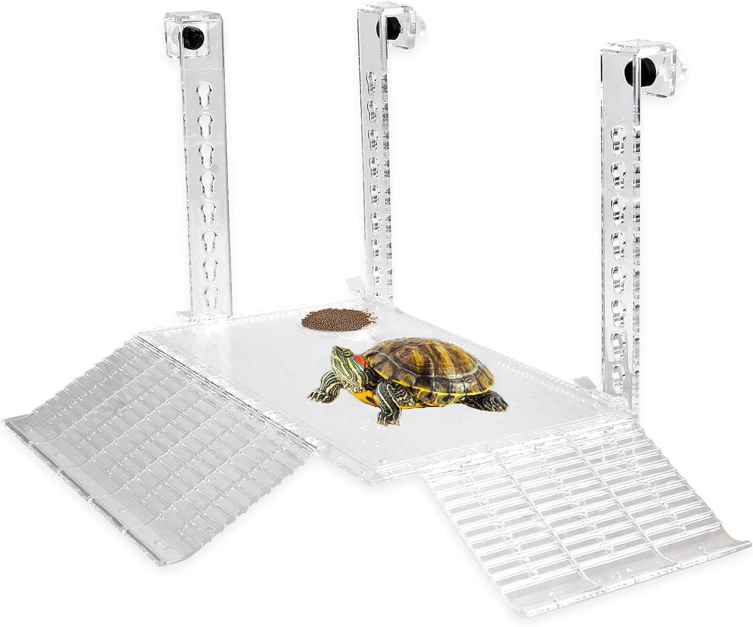 14 inch Hanging Turtle Tank Basking Platform, Large Basking Platform for Aquatic Turtles - Acrylic Bask Terrace Multi-Functional Fence Type Platform