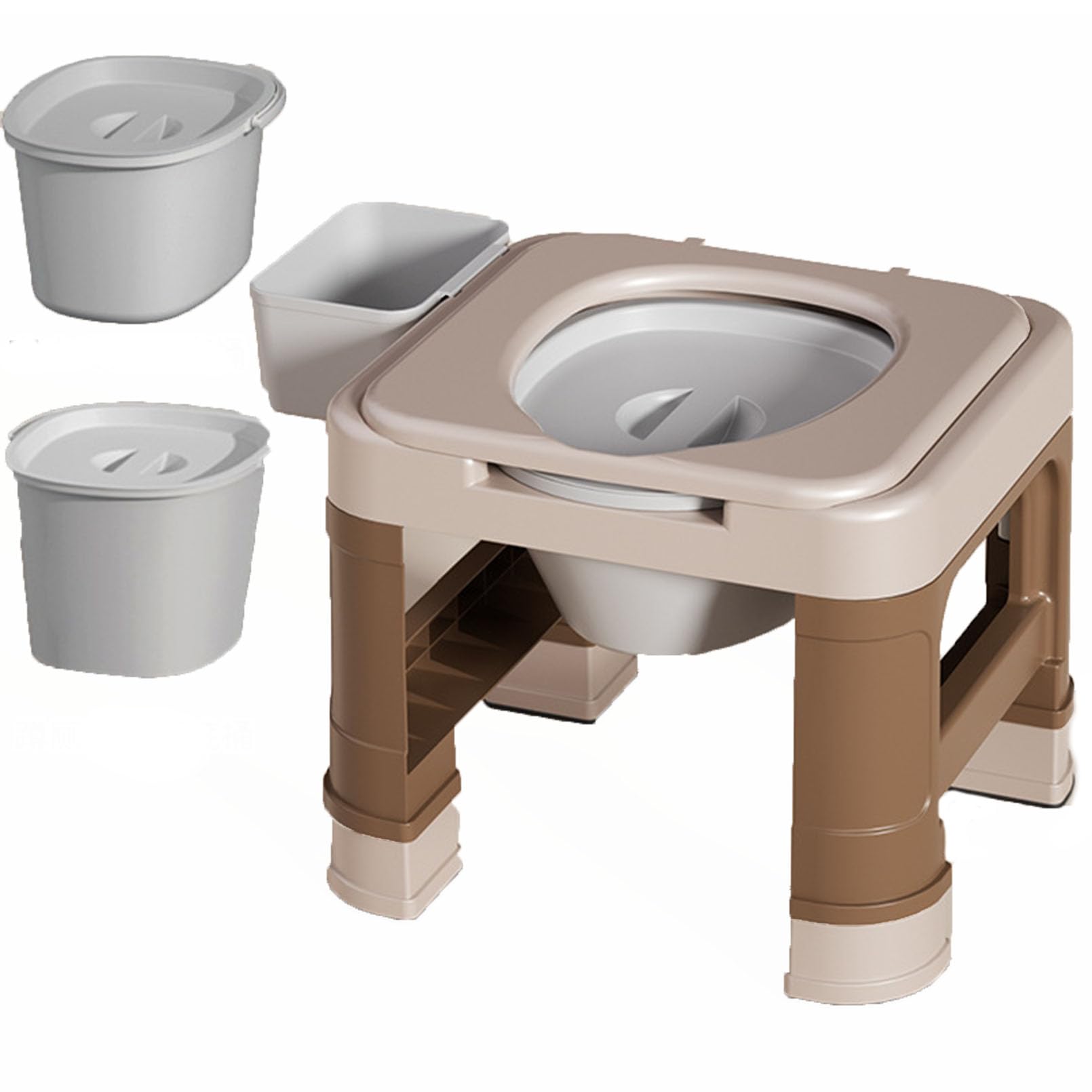Adjustable Bedside Commode, Portable Toilet, Commode Chair, Raised Toilet Seat, Holds Up to 330 Pounds,Tool-Free Assembly, Durable Toilet Chair for Adults and Seniors
