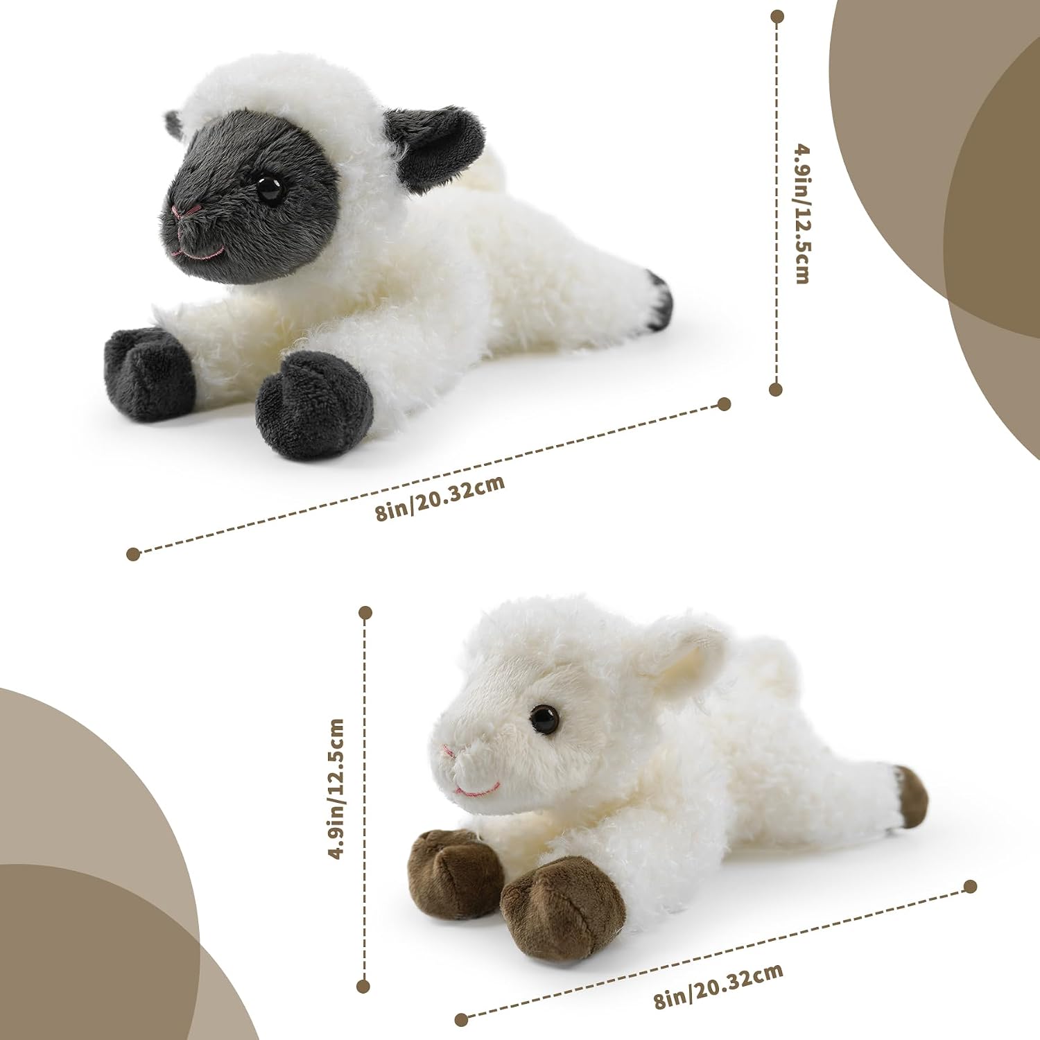 Sheep Stuffed Animal for Kids,8 inch Realistic Plush Sheep Toy,Plush Lamb Birthday Hug Teaching(S-Black Sheep) image 2