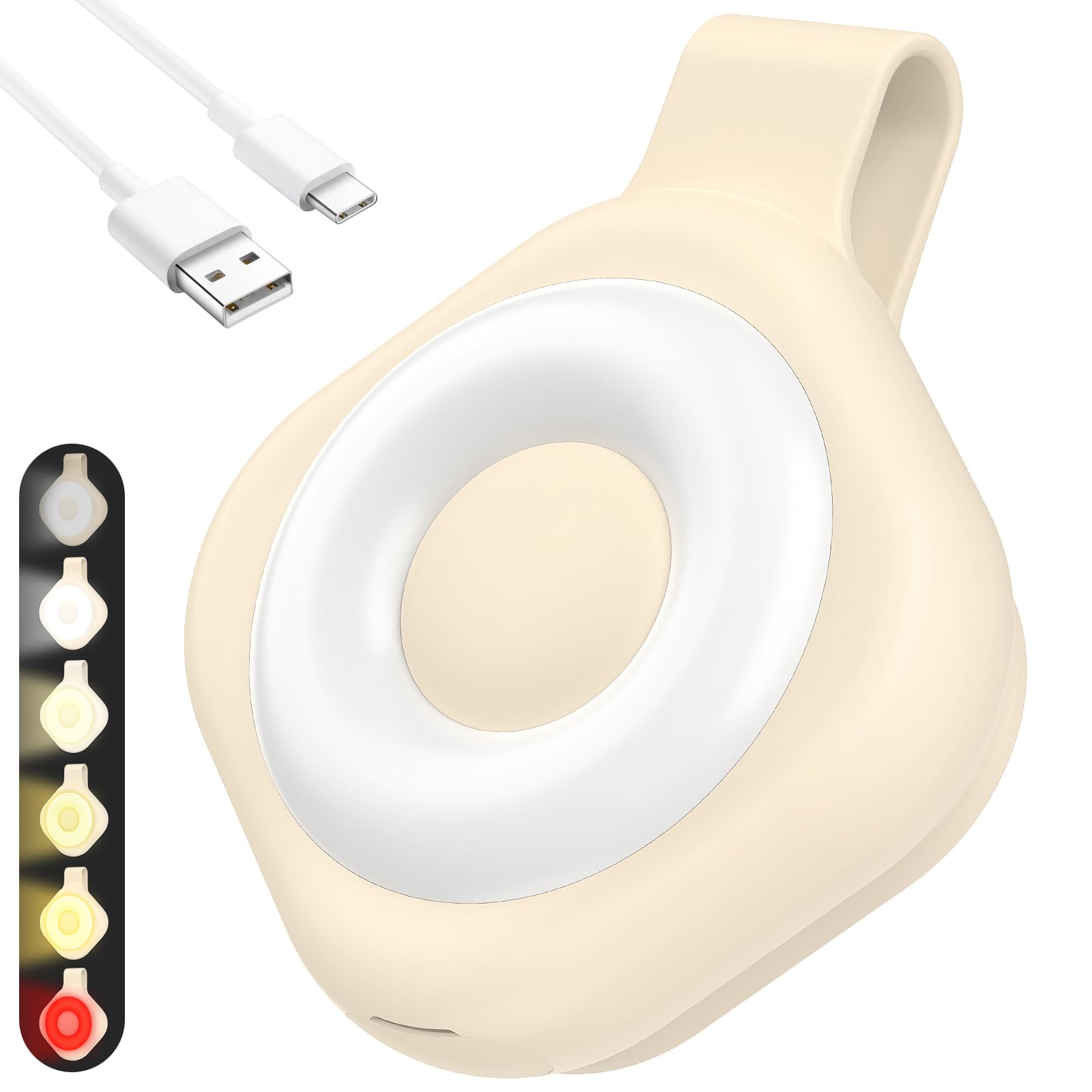Nurse Night Light Clip for Badge - Rechargeable Magnetic Badge Light with 6 Brightness & 3 Color Modes, Hands-Free Nurse Essentials for Night Shift, Purse Light for Walking, Camping Beige-image-37