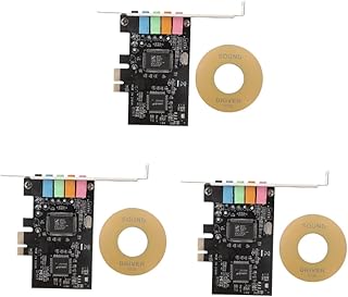 Mobestech Pcie Sound Card Spdif Low 3pcs Pcie Internal Sound Pcie to 5.1 Sound Card Audio Card Three-dimensional Chip Sound Card Pcie Sound Card Low Profile Pci Bracket