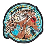 PatchStop Dreamcatcher Horse Turquoise Iron On Patches for Clothing Jeans - 3x3in Small DIY Sew On Patch for Jackets Bags - Embroidered Native American Indian Decorative Patches