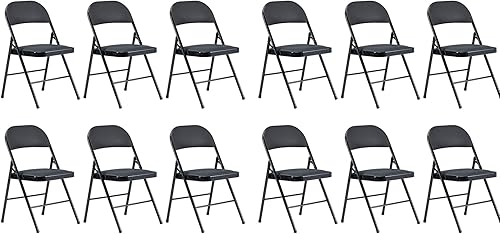 Miniatura 13 de 4 elegantes sillas plegables de metal con asientos acolchados, sillas duraderas de hierro potable y PVC para convenciones y exposiciones, fáciles de