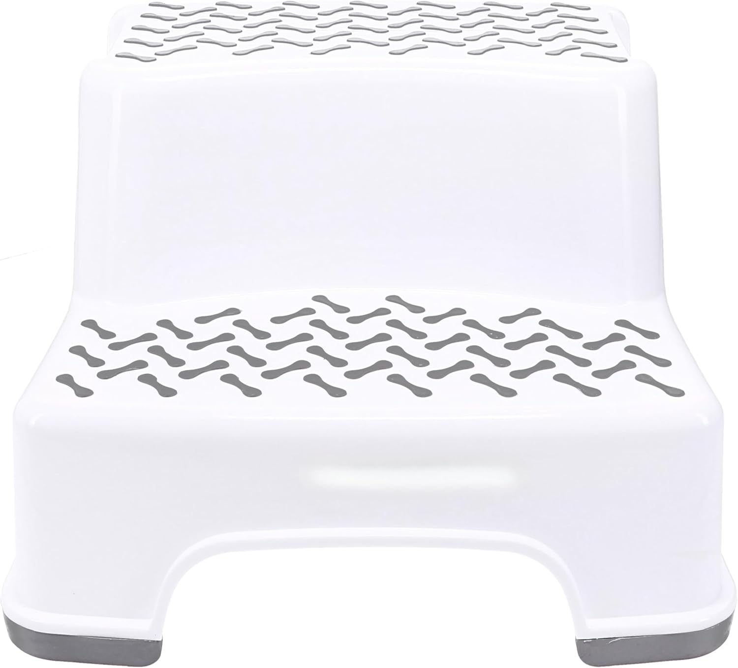 White Two-Tier Step Stool, Bathroom-Friendly for Home Use