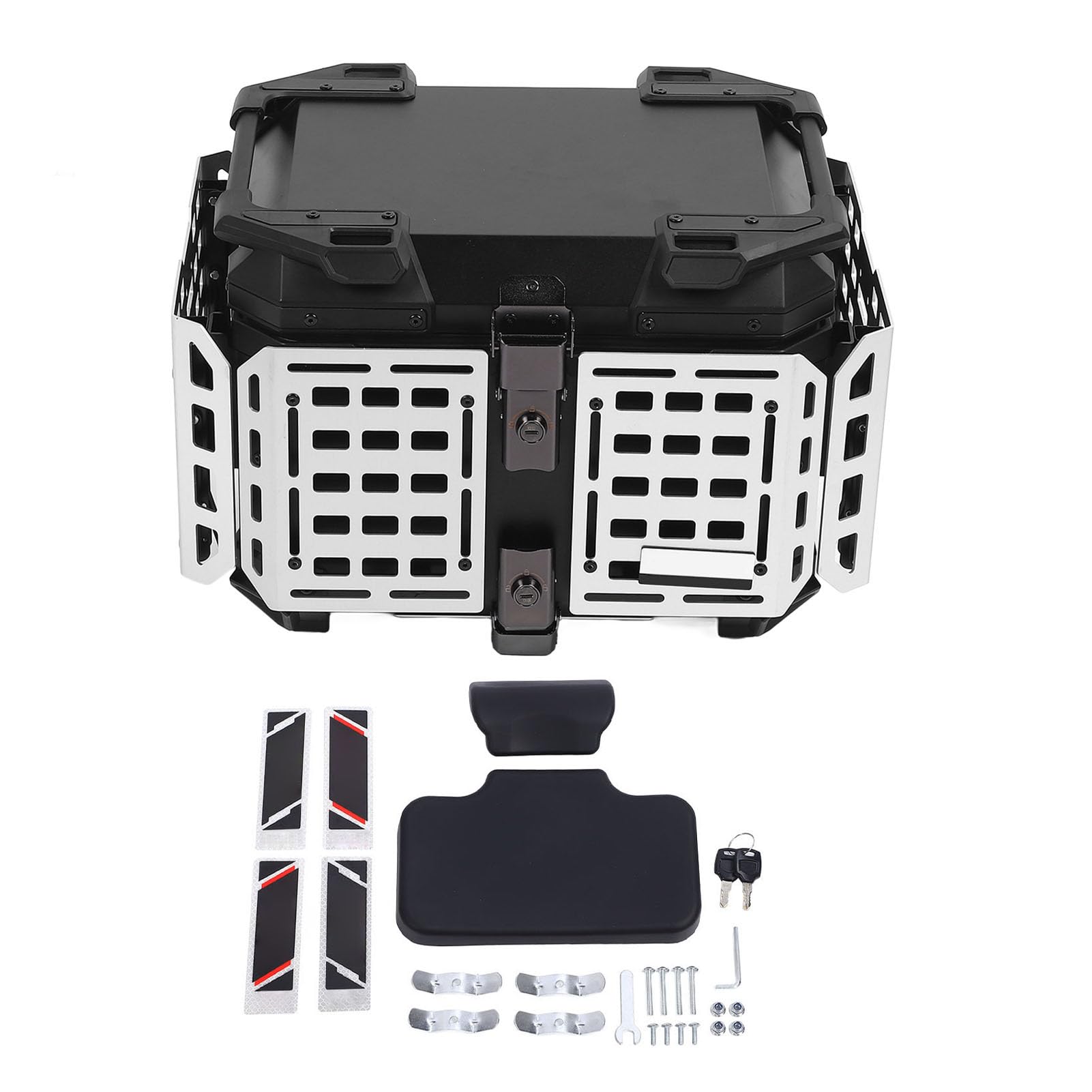 Coffre De Moto étanche 45L - Aluminium, Antivol, Universel - Pour Casque Et Affaires