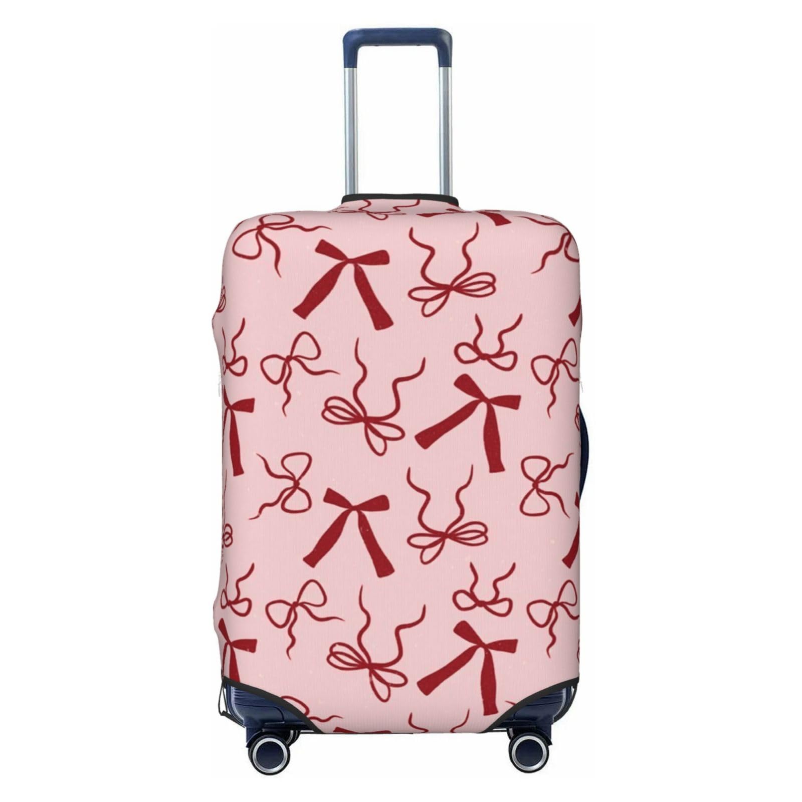 Travel Luggage Cover Red Bow, High Elasticity Washable Travel Baggage Protector Case Fits 22-24 in