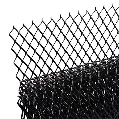 Image of AggAuto 47x16 inches Car Pickup Truck Grill Mesh Spoiler Bumper Vent Aluminum Alloy Automotive Grille Insert Air Intake Racing Rhombic Hole 10x20mm Black