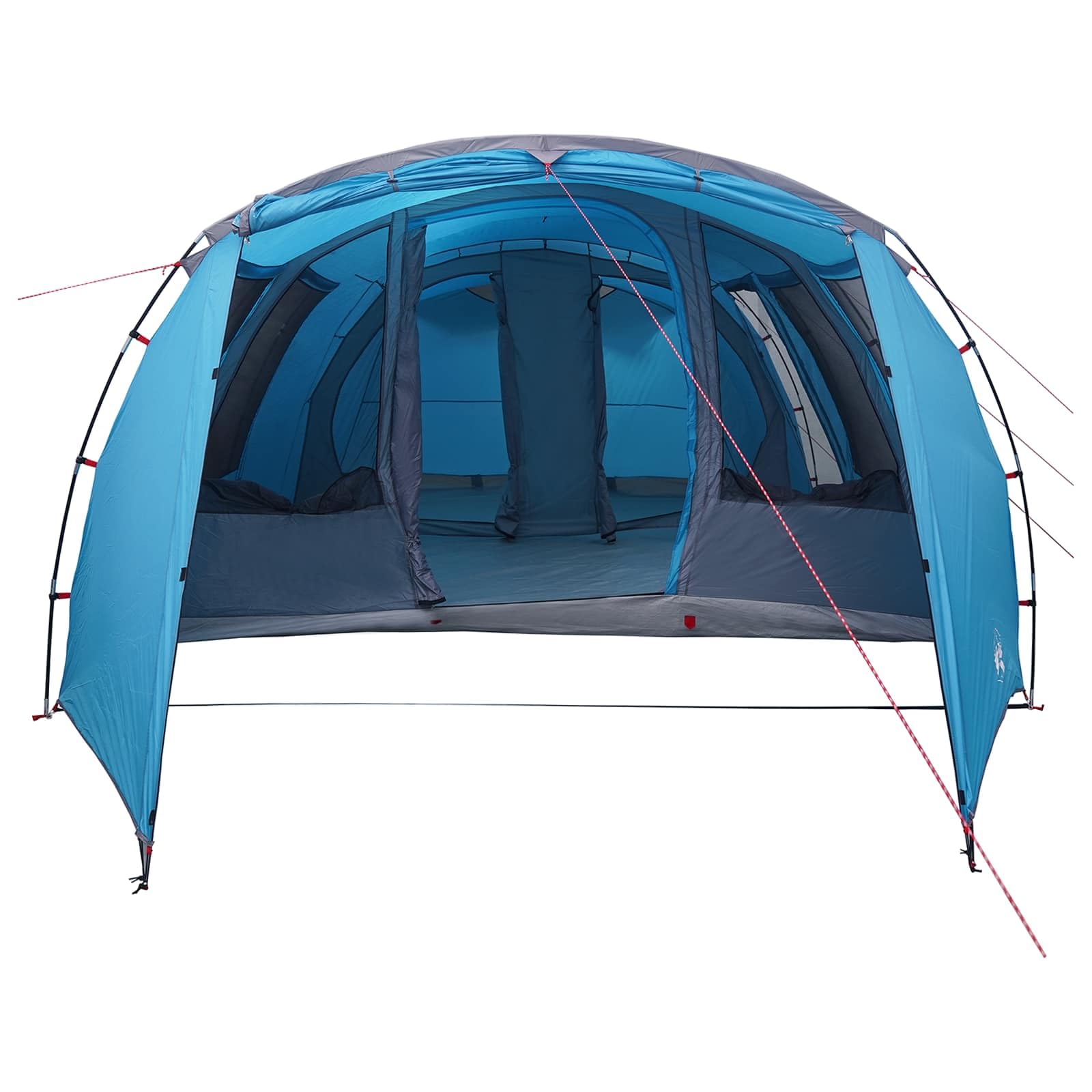 Namiot tunelowy niebieski 675 x 392 x 210 cm, wodoszczelny namiot rodzinny z poliestru 185T ze stelażem z włókna szklanego, wnętrze 25,46 m², łącznie ze śledziem, linką napinającą, torbą do