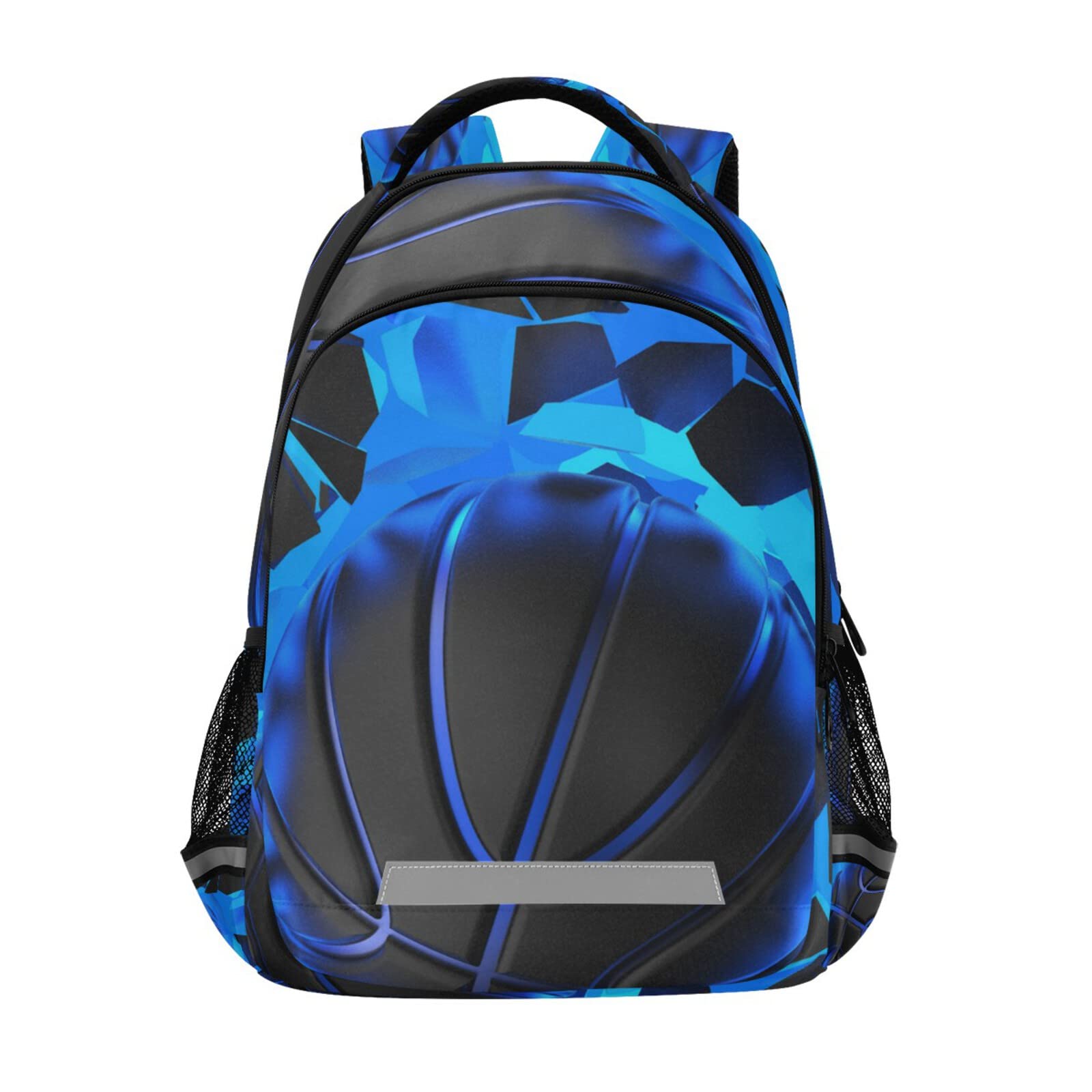BOENLE 3d Basketball Blue Lighting Kids Backpack Bookbag Elementary School Bag Travel Rucksack Boys Girls