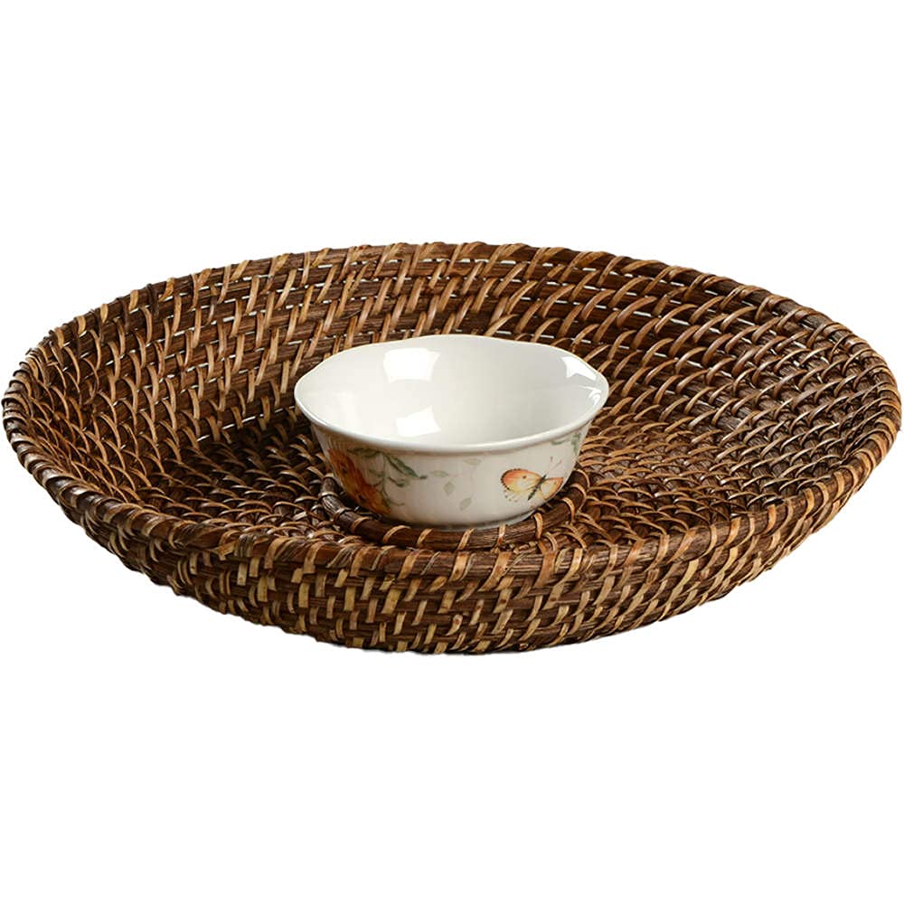 LenoxButterfly Meadow Chip and Dip Tray, 1.90 LB, Multi