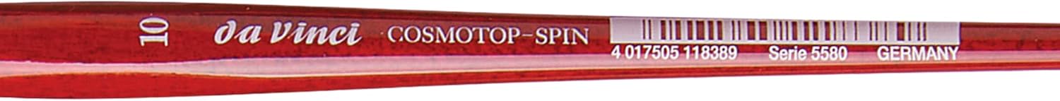 da Vinci Watercolor Series 5580 CosmoTop Spin Paint Brush, Round Synthetic with Red Handle, Size 10 (5580-10)