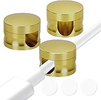 Kofuyni 3-Pack Gold Aluminum Cable Clips - Upgraded Large Base Strong Adhesive Cord Organizers for Desk, Nightstand USB Charger Holder (45 Reviews, 4.4 Stars)