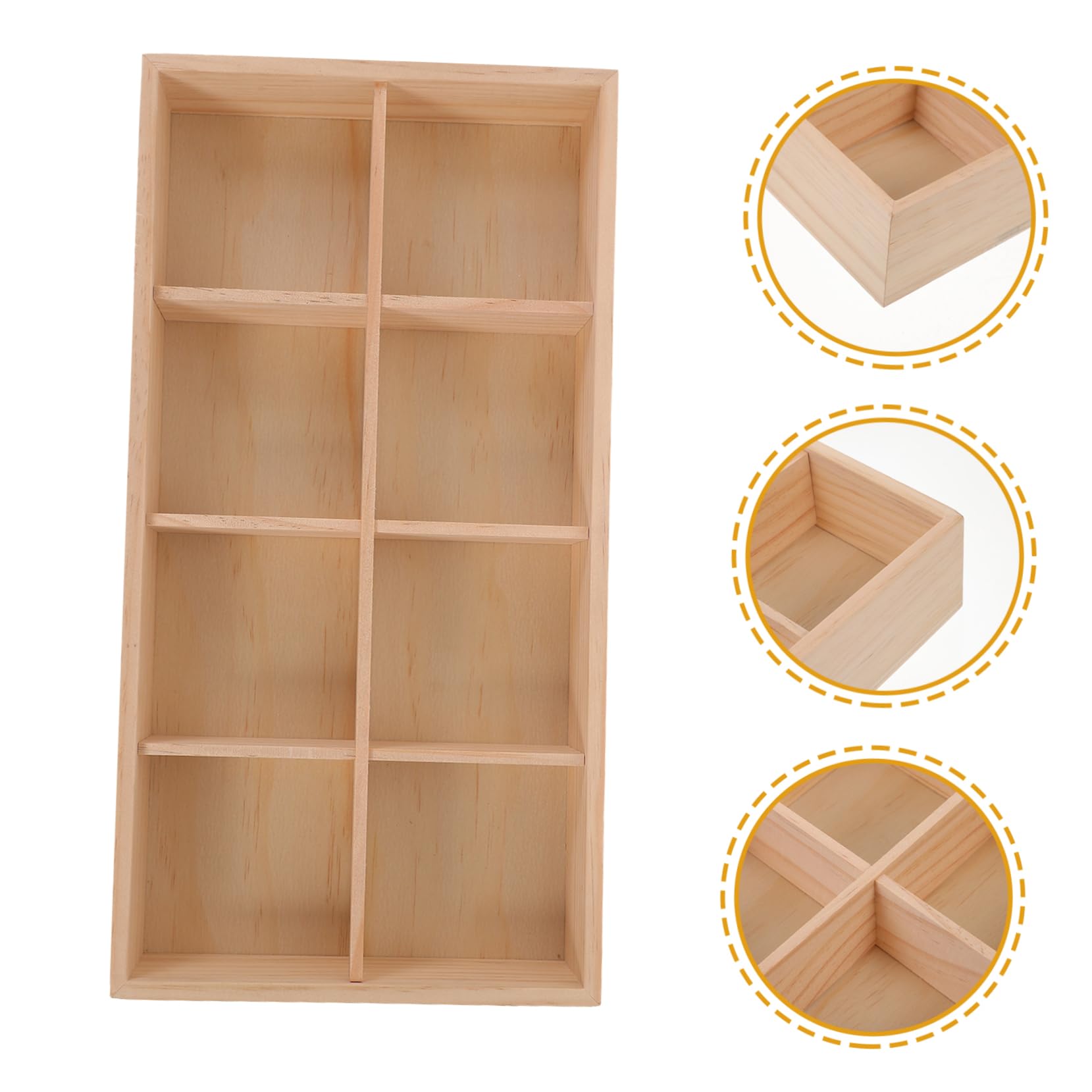 Boîte à Collations en Bois Beige à Compartiments, 1 Pièce