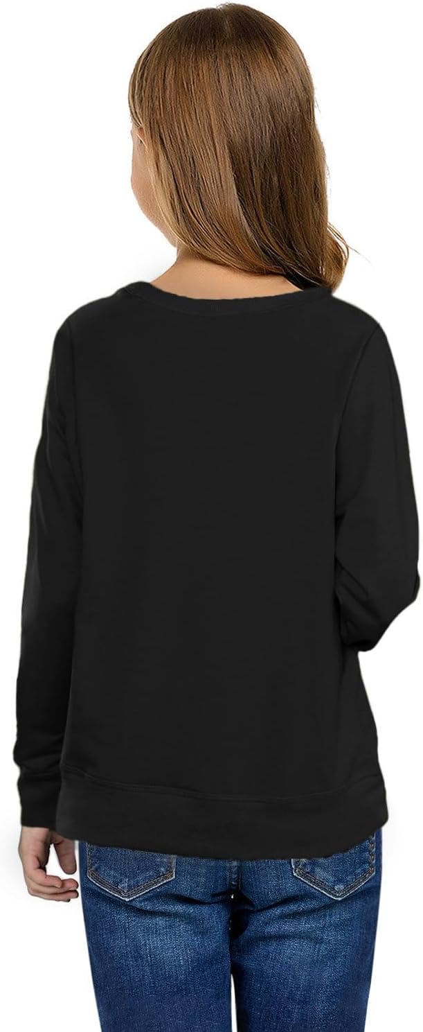 Remimi Thanksgiving Kids Black Sweatshirt Girl Boy Turkey Shirt Long Sleeve Classic Gobble Squad Holiday Pullover Top Black 9-10 Years - Image 4