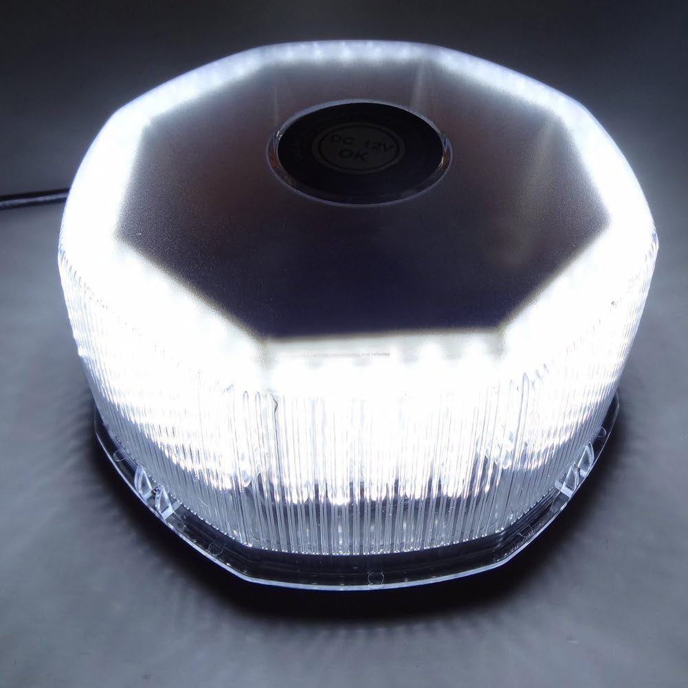 240 LED Emergency Warning Strobe Lights Bar for Truck Vehicle Roof Top Beacon Hazard with 7 Flashing Modes-White
