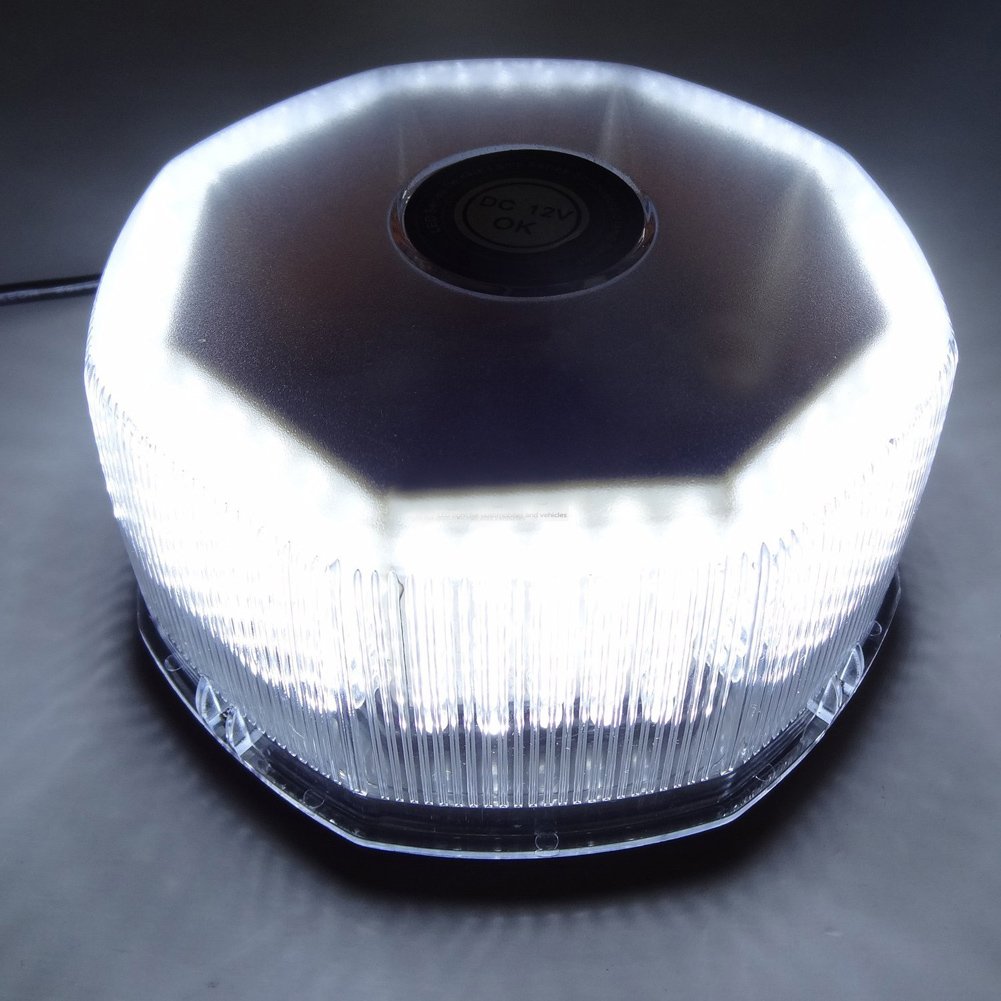 240 LED Emergency Warning Strobe Lights Bar for Truck Vehicle Roof Top Beacon Hazard with 7 Flashing Modes-White