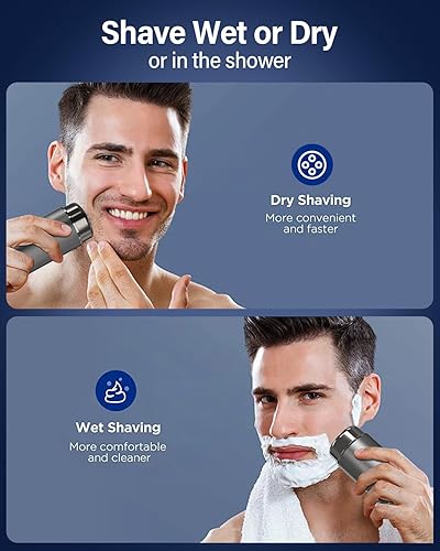 Miniatura 3 de Maquinilla de afeitar eléctrica para hombres, afeitadora eléctrica recargable para hombres, maquinilla de afeitar portátil para viajes, mini