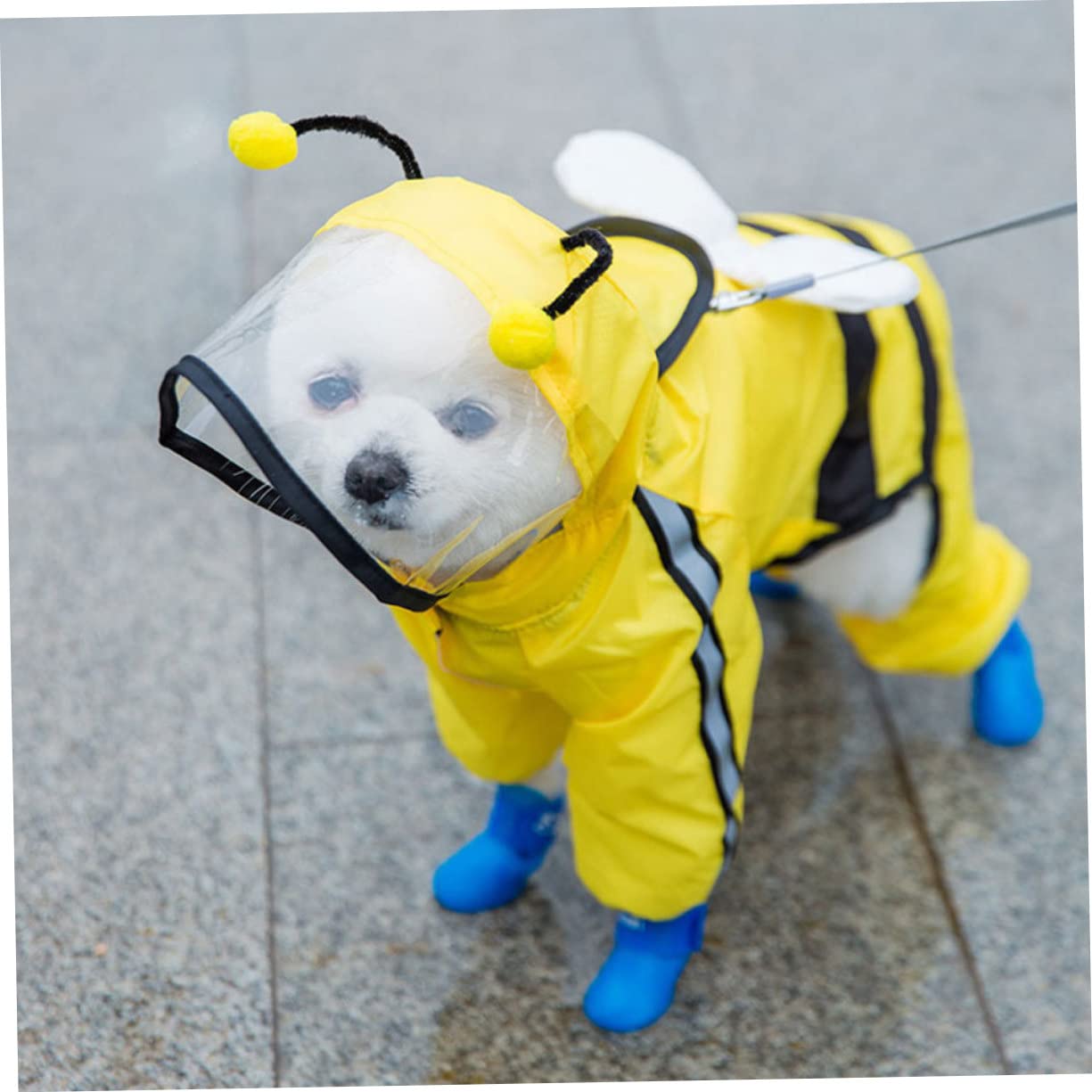 Angoily 3pièces Manteau De Pluie Étanche pour Chien Abeille Veste Élégante Et Respirante avec Capuche pour Chiens De Moyenne Et Petite Idéale pour Jours Pluvieux