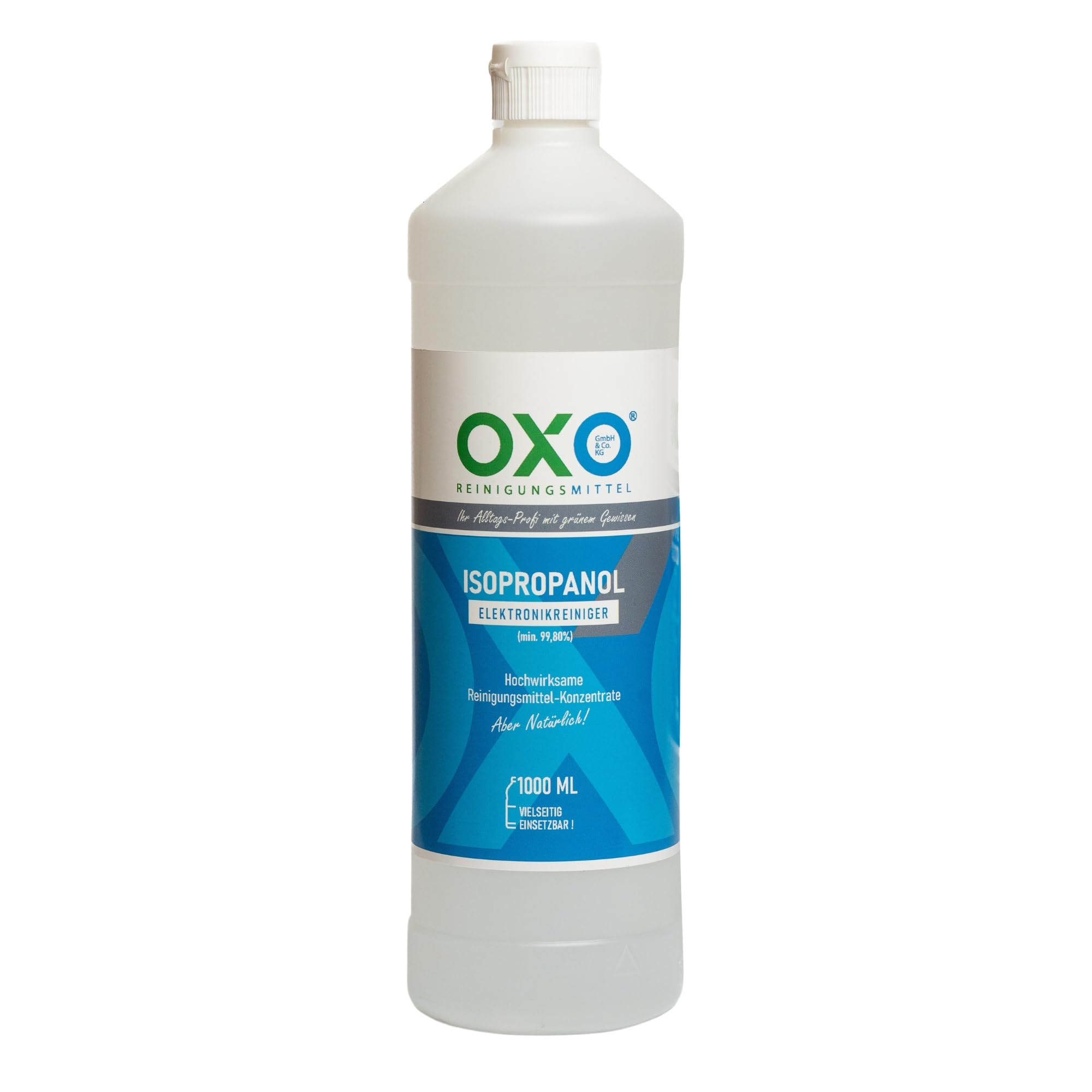 Reinigungsmittel 99,9% Elektronikreiniger Isopropylalkohol IPA-Reinigungsalkohol für Haushalt, Glas und Elektronik Made in Germany 1 Liter 1er Pack