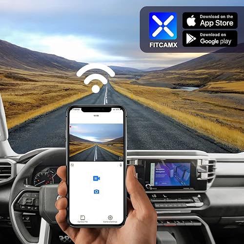 Miniatura 5 de Fitcamx Cámara de tablero dual 4K adecuada para Toyota Tundra 2022 2023 Limited SR SR5 Platinum TRD Pro Gen3XK70 aspecto de fábrica OEM video