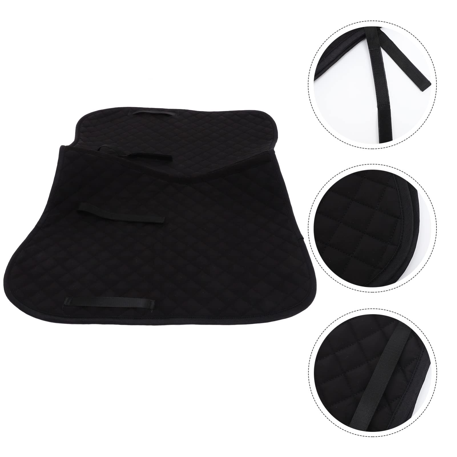 VANZACK Funda de Asiento para Caballo Antideslizante, Acolchada, Cómoda para Montar, de Eva, Algodón y Poliéster, Negra, para Silla de Montar
