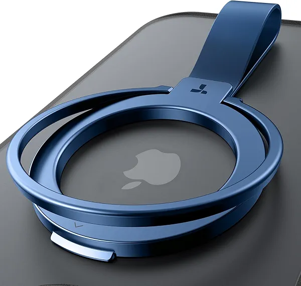 TORRAS 2025 Upgrade (Gen 6.0) Magnetic Phone Grip Holder Kickstand with Silicone Strap, Fit for MagSafe Ring Removable, for iPhone 16,15, 14, 13 12 Pro/Max Samsung Galaxy, Google, Blue
